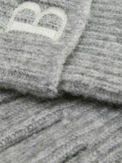 Chapeaux, Gants Et Écharpes|Primark Gants En Maille Côtelée Avec Initiale Brodée Gris