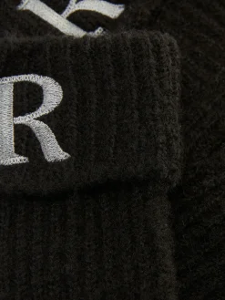 Chapeaux, Gants Et Écharpes|Primark Gants En Maille Côtelée Avec Initiale Brodée Noir