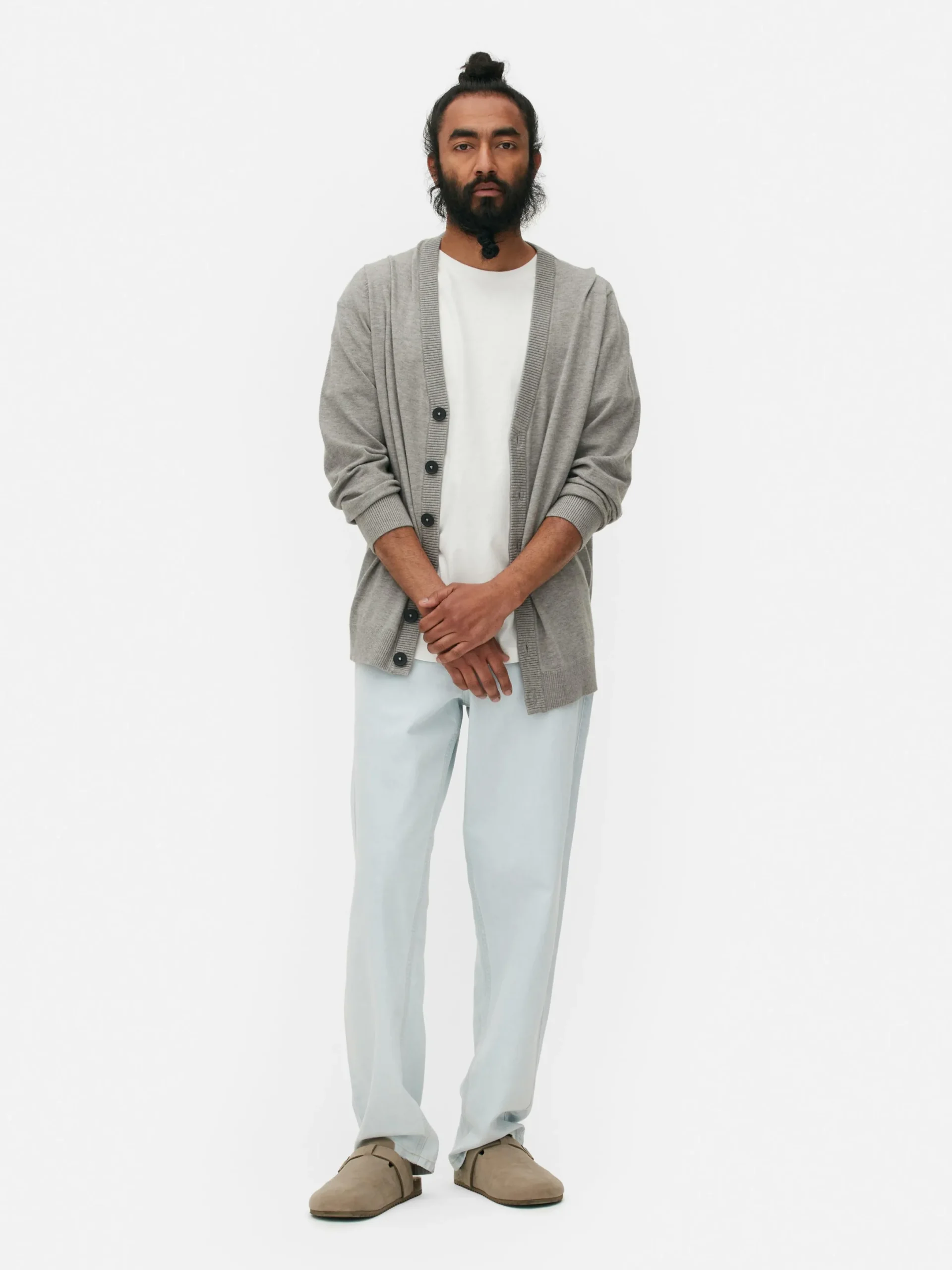 Pulls Et Gilets|Primark Gilet à Gros Boutons Gris