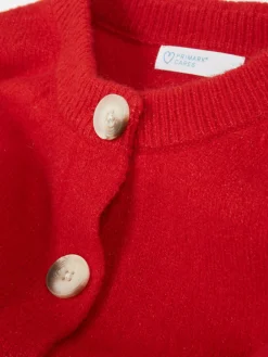 Pulls Et Gilets|Primark Gilet Boutonné à Col Ras-du-cou Rouge