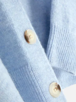 Pulls Et Gilets|Primark Gilet Boutonné à Col Ras-du-cou Bleu clair