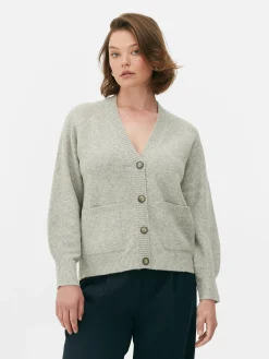 Pulls Et Gilets|Primark Gilet Boyfriend En Maille à Col En V Gris