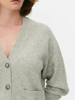 Pulls Et Gilets|Primark Gilet Boyfriend En Maille à Col En V Gris