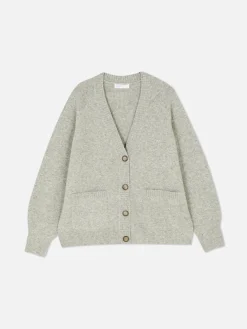 Pulls Et Gilets|Primark Gilet Boyfriend En Maille à Col En V Gris