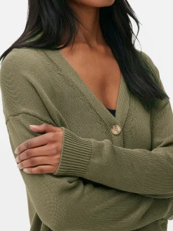 Pulls Et Gilets|Primark Gilet Boyfriend Texturé Kaki