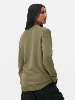 Pulls Et Gilets|Primark Gilet Boyfriend Texturé Kaki