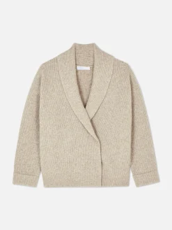 Pulls Et Gilets|Primark Gilet Cache-cœur à Boutons Et Col Châle Écru