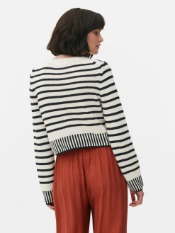 Pulls Et Gilets|Primark Gilet Court à Rayures Noir/Blanc