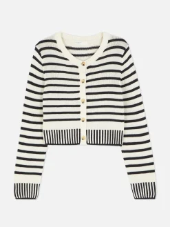 Pulls Et Gilets|Primark Gilet Court à Rayures Noir/Blanc