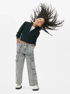 Pulls Et Gilets|Primark Gilet Côtelé Zippé Noir