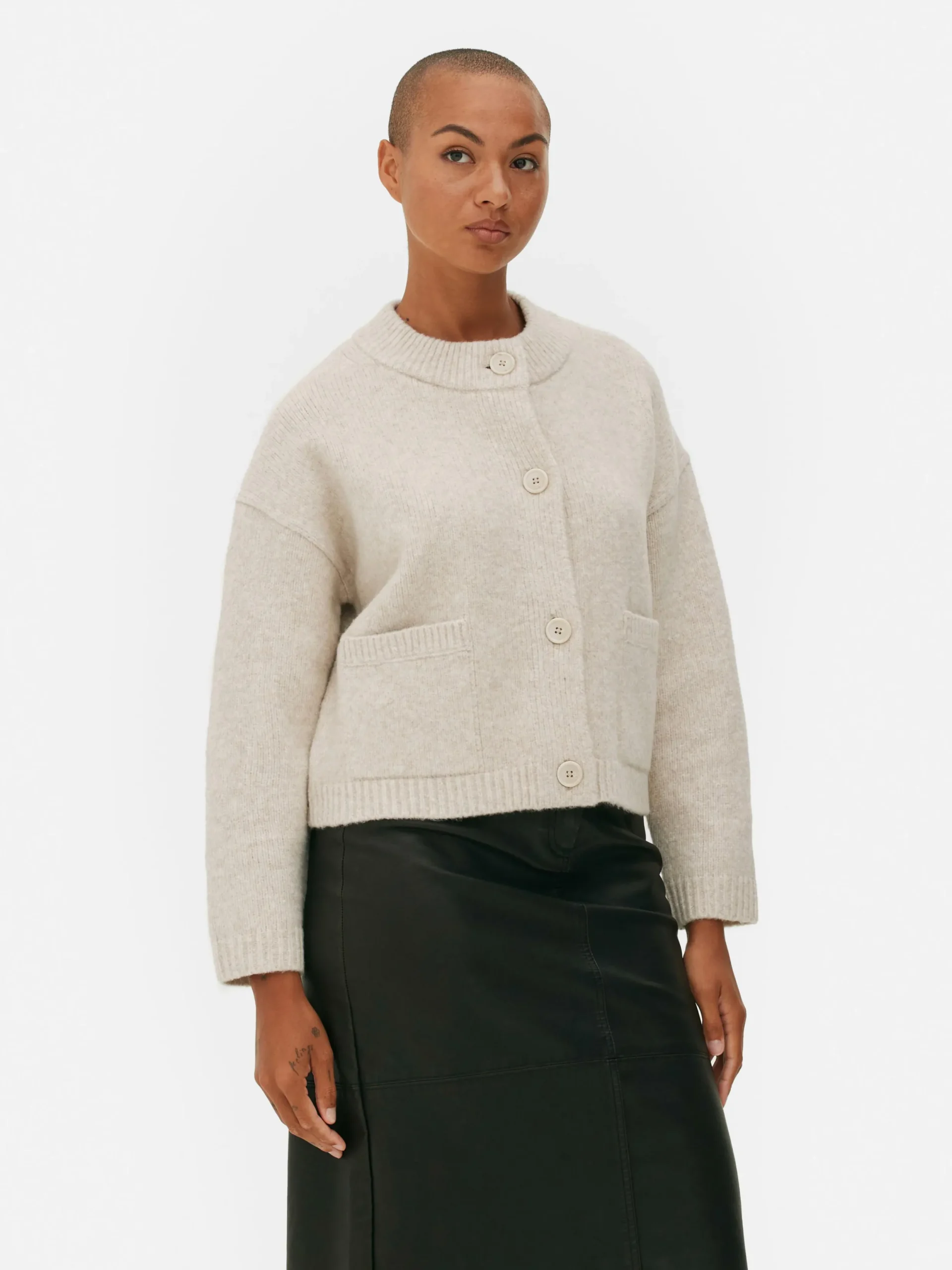 Pulls Et Gilets|Primark Gilet Décontracté Boutonné Sur Le Devant Écru