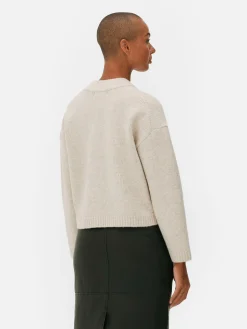 Pulls Et Gilets|Primark Gilet Décontracté Boutonné Sur Le Devant Écru