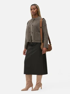 Pulls Et Gilets|Primark Gilet Décontracté Boutonné Sur Le Devant Marron