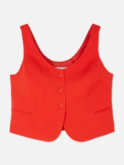 Blazers|Primark Gilet De Costume à Encolure Décolletée Rouge vif