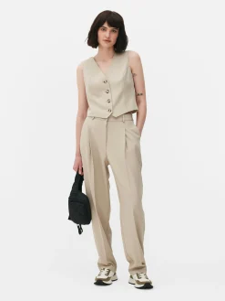 Blazers|Primark Gilet De Costume Ajusté Boutonné Grège