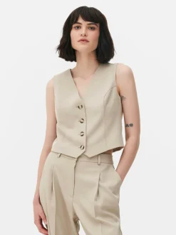 Blazers|Primark Gilet De Costume Ajusté Boutonné Grège