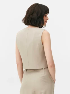 Blazers|Primark Gilet De Costume Ajusté Boutonné Grège