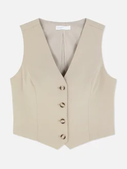 Blazers|Primark Gilet De Costume Ajusté Boutonné Grège