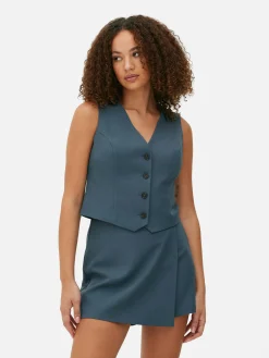 Blazers|Primark Gilet De Costume Ajusté Boutonné Bleu foncé