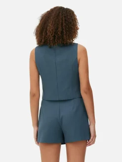 Blazers|Primark Gilet De Costume Ajusté Boutonné Bleu foncé