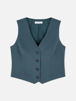 Blazers|Primark Gilet De Costume Ajusté Boutonné Bleu foncé