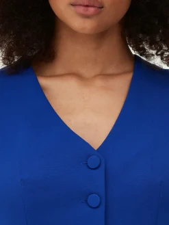 Blazers|Primark Gilet De Costume Court à Boutonnage Simple Bleu cobalt