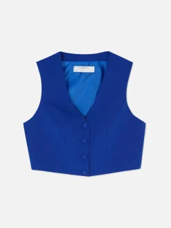 Blazers|Primark Gilet De Costume Court à Boutonnage Simple Bleu cobalt