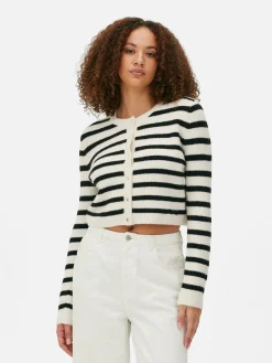 Pulls Et Gilets|Primark Gilet En Maille Boutonné Blanc/Noir