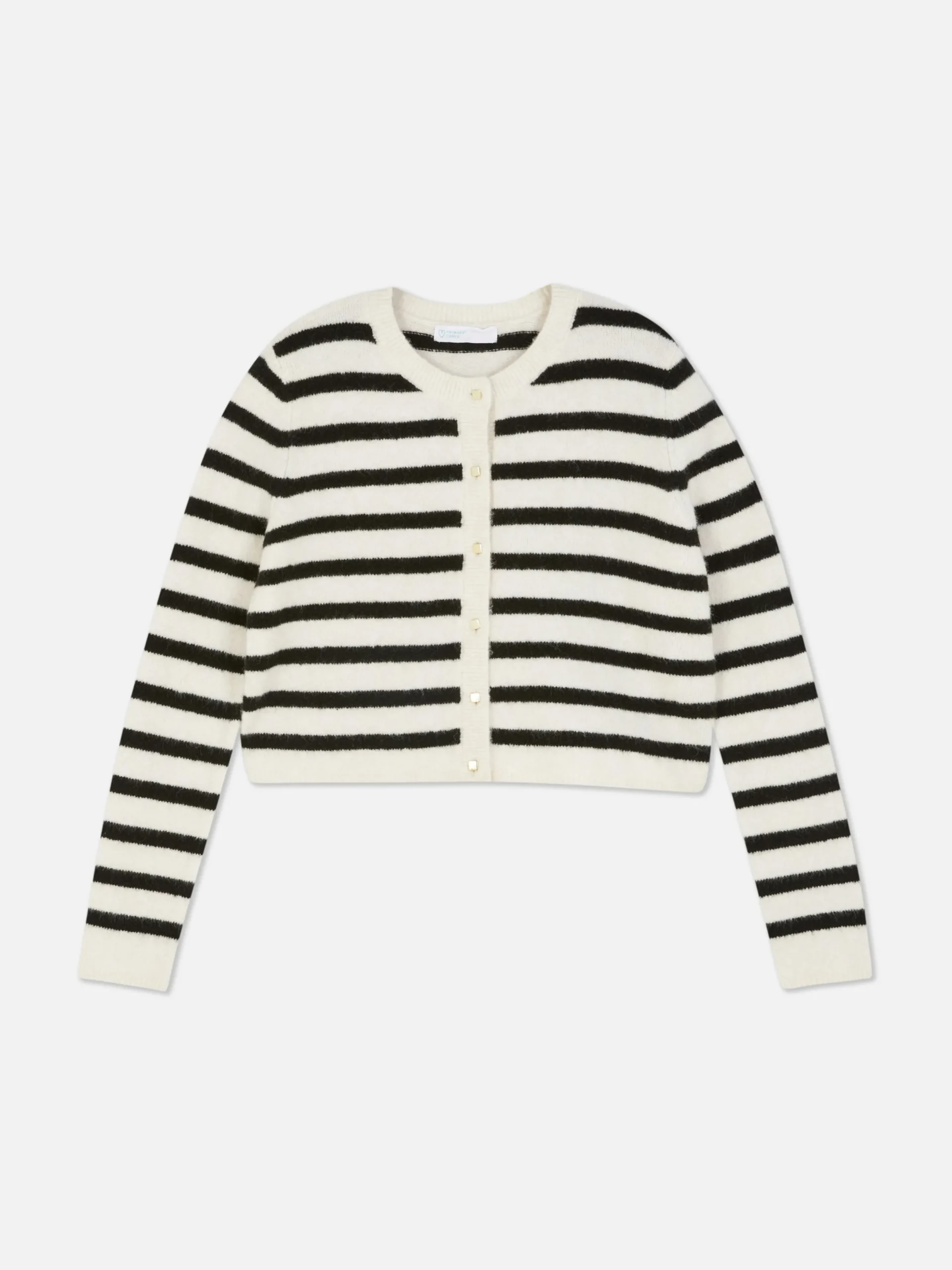 Pulls Et Gilets|Primark Gilet En Maille Boutonné Blanc/Noir