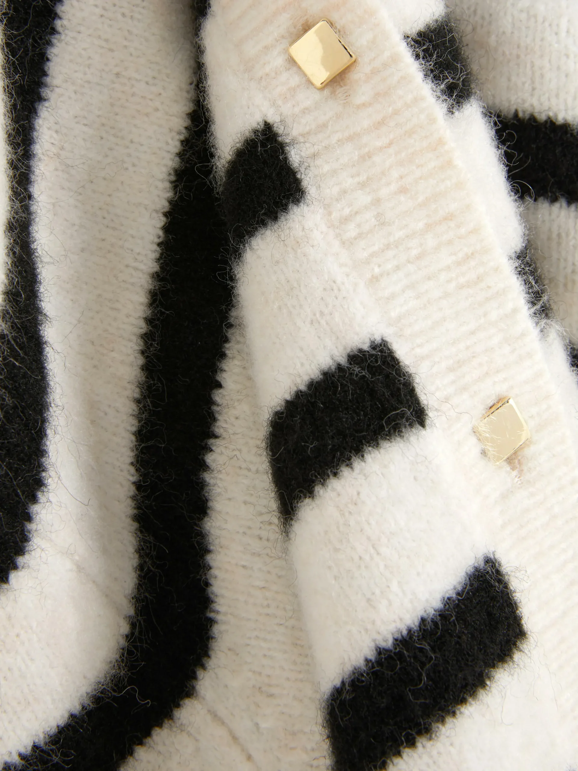 Pulls Et Gilets|Primark Gilet En Maille Boutonné Blanc/Noir