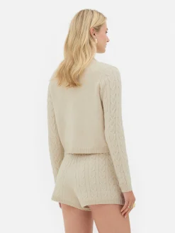 Pulls Et Gilets|Primark Gilet En Maille Torsadée Rita Ora Beige