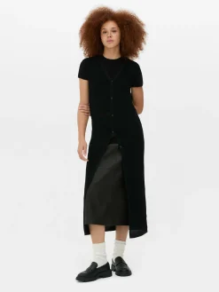 Pulls Et Gilets|Primark Gilet Long Sans Manches Noir