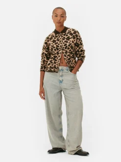 Pulls Et Gilets|Primark Gilet Style Blouson Bomber à Motif Léopard Multicolore