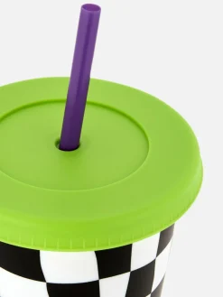 Déco Et Friandises D'Halloween|Beetlejuice|Primark Gobelet Avec Paille Beetlejuice Noir