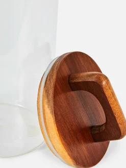 Art De La Table|Primark Grande Boîte En Verre Avec Poignée En Bois Transparent