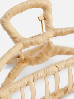 Accessoires Cheveux|Primark Grande Pince à Cheveux En Raphia Naturel