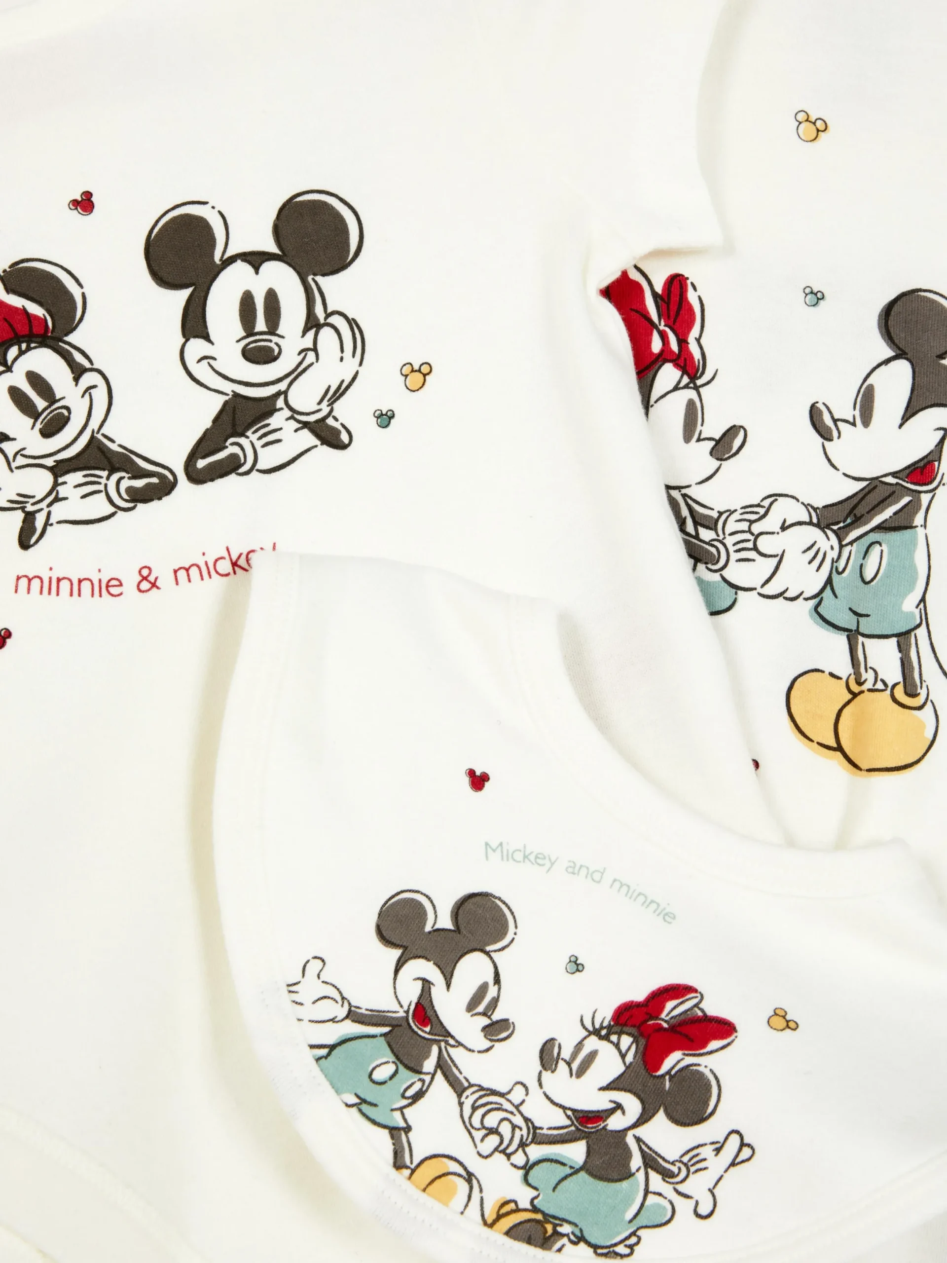 Ensembles Et Tenues|Primark Grenouillère, Body Et Bavoir Disney Mickey Mouse Et Minnie Mouse Ivoire
