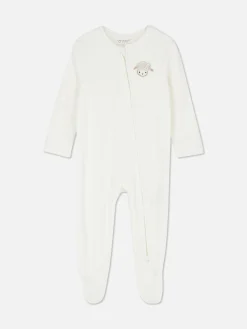 Grenouillères Et Gigoteuses|Primark Grenouillère De Nuit En Velours à Motif Moutons Ivoire