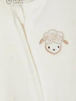 Grenouillères Et Gigoteuses|Primark Grenouillère De Nuit En Velours à Motif Moutons Ivoire