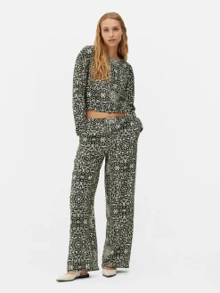 Chemises Et Blouses|Primark Haut à Manches Longues Avec Cordon De Serrage à Coordonner Noir/Blanc