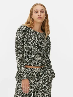 Chemises Et Blouses|Primark Haut à Manches Longues Avec Cordon De Serrage à Coordonner Noir/Blanc