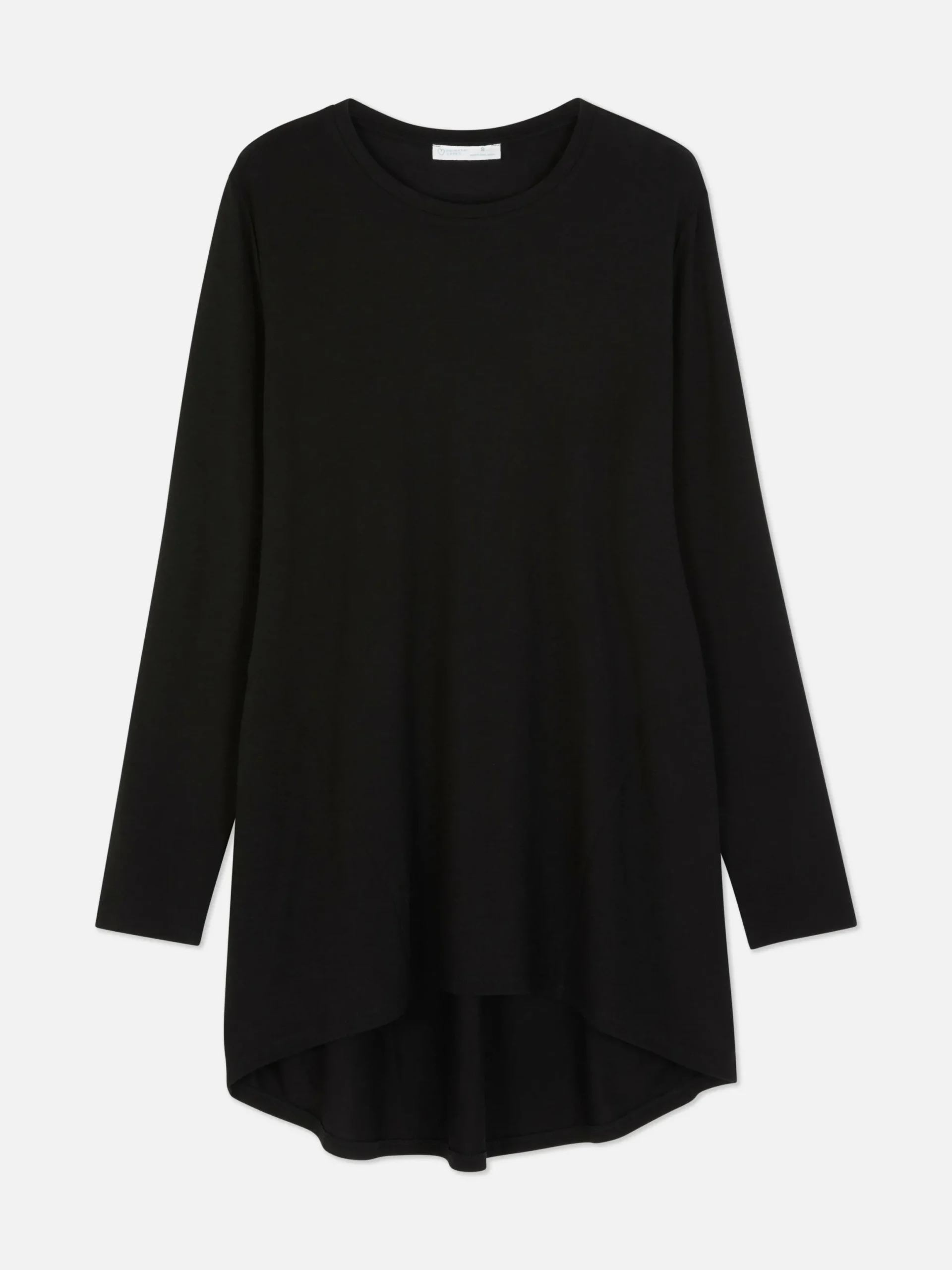 Hauts Et T-Shirts|Primark Haut à Manches Longues Et à Ourlet Arrondi Noir