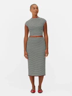 Vêtements Gothiques|Tout Halloween|Primark Haut à Rayures Beetlejuice X Colleen Atwood à Coordonner Noir/Blanc