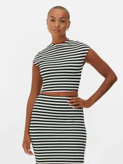 Vêtements Gothiques|Tout Halloween|Primark Haut à Rayures Beetlejuice X Colleen Atwood à Coordonner Noir/Blanc