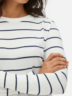 Hauts Et T-Shirts|Primark Haut à Rayures Et à Manches Longues Bleu marine
