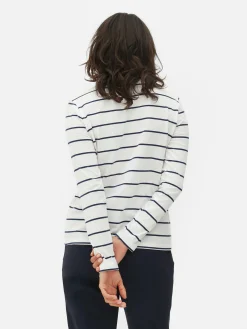 Hauts Et T-Shirts|Primark Haut à Rayures Et à Manches Longues Bleu marine