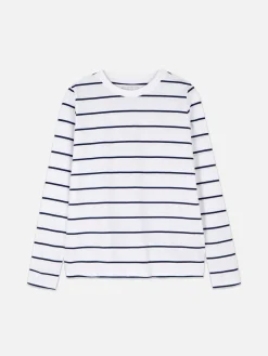 Hauts Et T-Shirts|Primark Haut à Rayures Et à Manches Longues Bleu marine