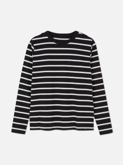 Hauts Et T-Shirts|Primark Haut à Rayures Et à Manches Longues Noir/Blanc