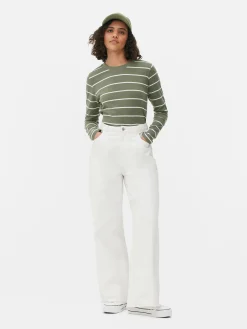 Hauts Et T-Shirts|Primark Haut à Rayures Et à Manches Longues Kaki