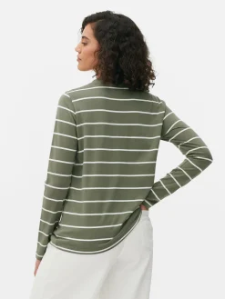 Hauts Et T-Shirts|Primark Haut à Rayures Et à Manches Longues Kaki